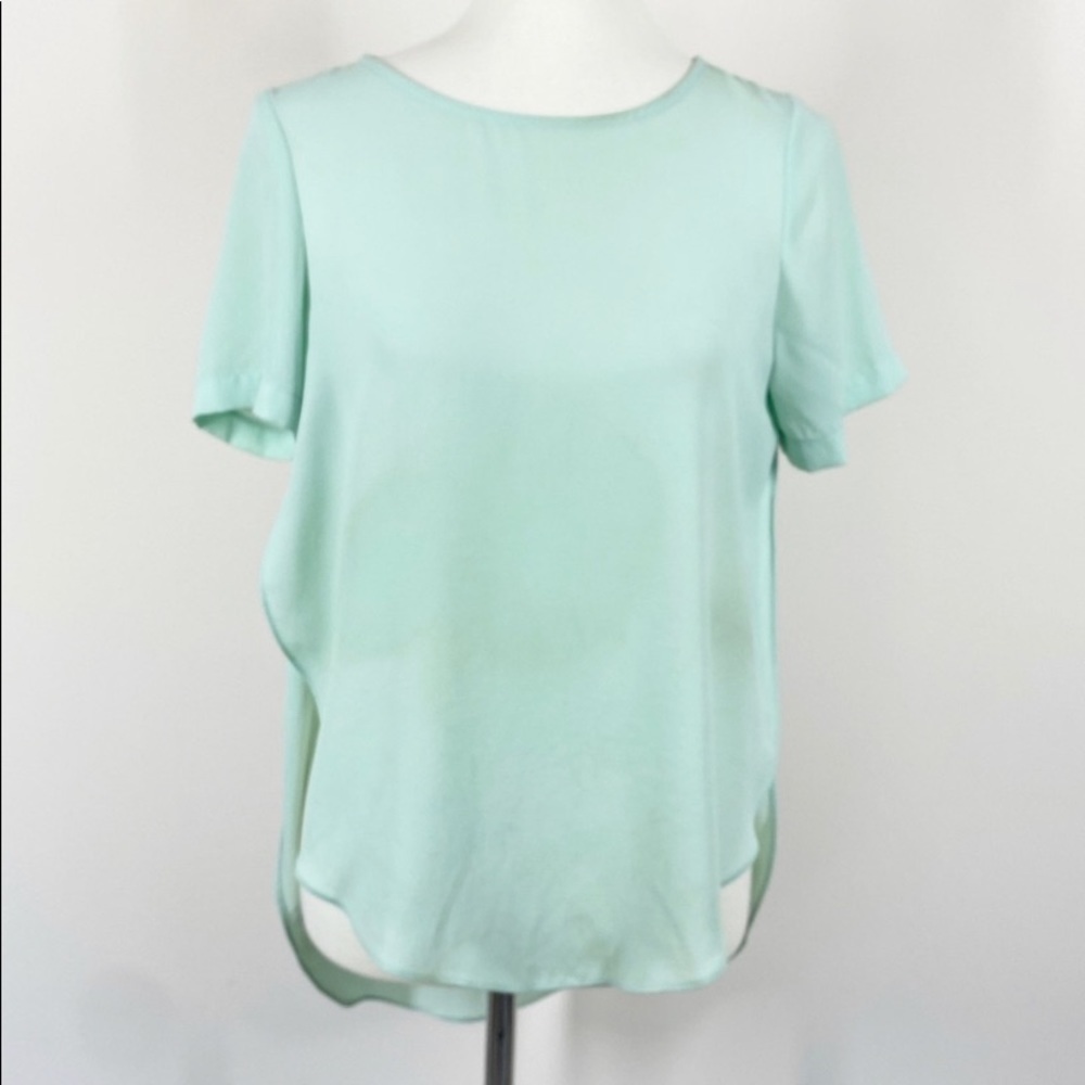 Topshop Blouse Short Sleeves Green Size 2 - Picture 1 of 9